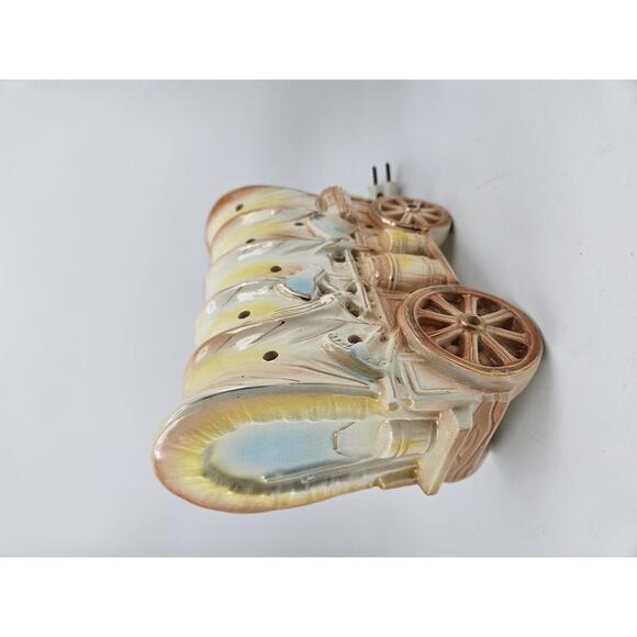 1945–1945 Ucagco Ceramic Covered Wagon Lamp 8" Western Vintage Decor Japan - Picture 2 of 9